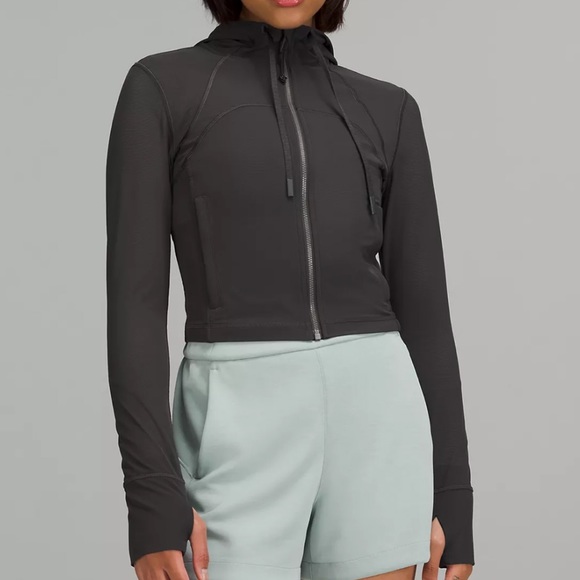 Mesh Hooded Define Cropped Jacket [Size 4, GGRE] NWT - Picture 1 of 4